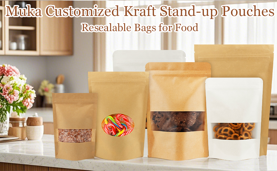 Kraft Stand Up Pouch & Resealable Packaging Bags
