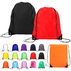 Muka Nylon Drawstring Backpack Gym Bags with PU Reinforced Corners for School Gym Sports Travel