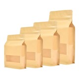 Muka 50 PCS Kraft Zip Seal Pouches with Frosted Window, 4