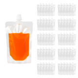Muka 50 PCS Reusable Clear Spout Stand Up Pouch, Clear Drink Bags ( 1.75 oz to 17 oz ), 8.2 mm Spout, BPA Free