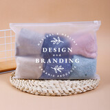 Muka Custom Slider Bags Reclosable Frosted Zipper Plastic Bags, One Color Silk Screen Printing