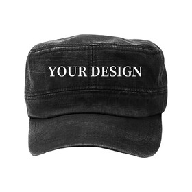 TOPTIE Custom Printed/Embroidered Vintage Cadet Hat Washed Cotton Unisex Army Cap