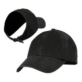 TOPTIE Ponytail Cap Backless Washed Cotton Messy Bun Curly Hair Baseball Caps
