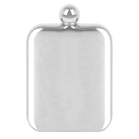 Aspire Blank 6 Ounce Hip Flask, Mirror Finished, 3 1/5" W x 4 3/10" H