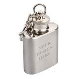 Muka Personalized 1 oz Stainless Steel Keychain Flask, Mini Liquor Flask for Women, Laser Engraved