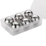 Muka Personalized Ice Balls, 6PCS Reusable Stainless Steel Ice Cubes, Laser Engraved
