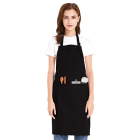TOPTIE Unisex Bib Apron, Cotton Canvas Adjustable Chef Cooking Apron with Pockets