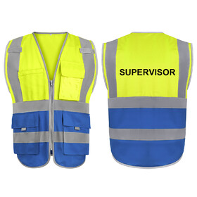 GOGO Supervisor Safety Vest, 9 Pockets High Visibility Reflective Vest