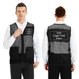 TOPTIE Custom Unisex Mesh Volunteer Vest Add Text Logo on Activity Team or Supermarket with Zipper & Pocket