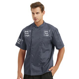 TOPTIE Custom Short Sleeve Chef Coat Personalized Printed Your Text Logo