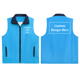 TOPTIE Custom Volunteer Zipper Work Vest Supermarket Apron Vests Printed Your Text Logo