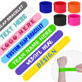 GOGO Personalized Silicone Slap Bracelets, Soft Rubber Wristband for Party Favors