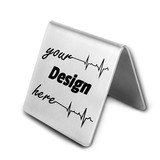 Muka Custom Stainless Steel Table Tent Sign, 2x2 Inch for Restaurant Decoration Bakery Cafes Supplies