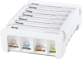 Anabox 7 Days Compact Pill Box, White