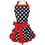 Aspire Cute Retro Apron Polka Dots Apron with Pocketsfor Women Red Ruffle Side Vintage Apron Cooking Kitchen