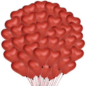 Aspire 100 PCS Heart Shaped Balloons, 5 Inch Matte Latex Balloons for Valentine's Day, Party Balloons for Birthday Proposal Wedding Marriage Engagement Anniversary Decoration Love Balloons