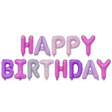 Aspire Happy Birthday Letter Balloons 16 Inch, 13 Pcs Foil Balloon Banner for Birthday Party Decoration, Reusable Hanging Birthday Letter Balloon Bunting