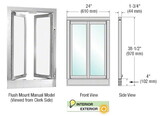 CRL BFW1A Satin Anodized Manual Flush Mount Bi-Fold Service Window