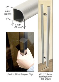 CRL D24LPBS Brushed Stainless 24" Designer Series "D" Shape Ladder Pull