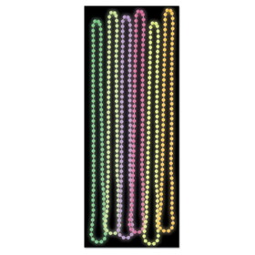 Beistle 52131-ASST Glow In The Dark Party Beads, asstd colors, 7mm x 33"