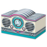 Beistle 53387 3-D Rock & Roll Radio Centerpiece, assembly required, 5¾