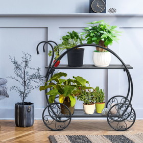 Costway 24931670 Heavy Duty Metal Flower Cart Plant Stand