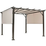 Costway 87640132 10 x 10 Feet Metal Frame Patio Furniture Shelter-Beige