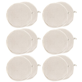Aspire 12-Pack Round Canvas Coin Purses, 4 Inch Circle Earbud keychain Pouch