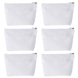Aspire 6-Pack Canvas Zipper Bags Cosmetic Bag, 7-1/2 by 5-1/8 with 1-1/2 Inch Bottom