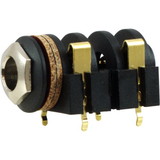 Rean W-RN-901-PC-G 1/4" Jack - Rean, Mono, Horizontal, Switched, PC, Gold