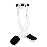 TOPTIE Panda Faux Fur Cute Animal Ears Hat Mittens Scarf Hood