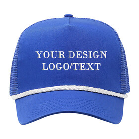 Custom Cobra Caps C256M 5 panel Cotton Twill Front, Mesh Back, Rope cap