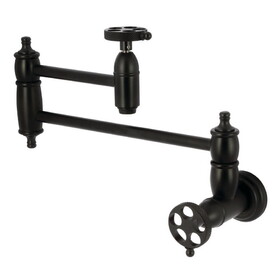 Kingston Brass Webb Two-Handle Wall Mount Pot Filler, KS3100RKX