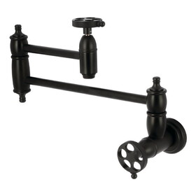 Kingston Brass Wendell Two-Handle Wall Mount Pot Filler, KS3100RKZ