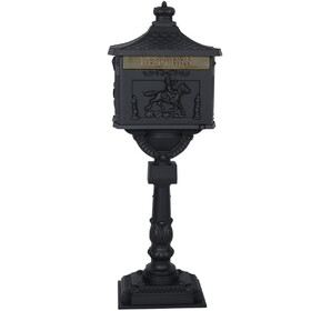 Cast Aluminum Mail Box,Postal Box, Mailbox Color Black W46563686