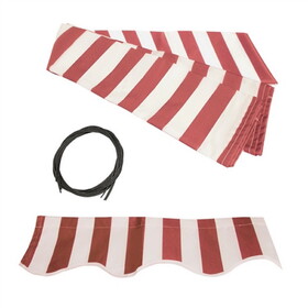 ALEKO FAB20X10REDWT05-AP Retractable Awning Fabric Replacement - 20x10 Feet - Red and White Striped