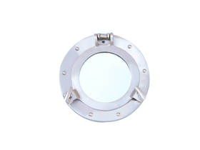 Handcrafted Model Ships MC-1962-10-BN-M Brushed Nickel Deluxe Class Decorative Ship Porthole Mirror 8"