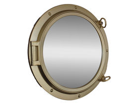Handcrafted Model Ships NT-HX037 - M Gold Finish Porthole Mirror 24"