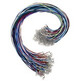 Aspire 100 PCS 1.5mm Waxed Leather Necklace Cord with Lobster Clasp, DIY Jewelry Making
