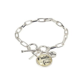 Dicksons 30-4894T Bracelet Glass Top Faith Over Fear Sp