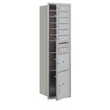 Salsbury Industries Recessed Mounted 4C Horizontal Mailbox-Maximum Height Unit (56-3/4 Inches)-Single Column-6 MB1 Doors / 1 PL3 and 1 PL4.5-Front Loading-Private Access