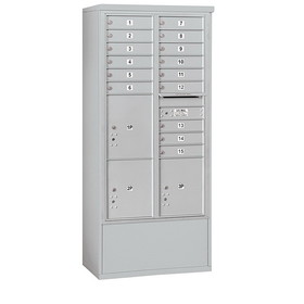 Salsbury Industries Free-Standing 4C Horizontal Mailbox Unit-Maximum Height Unit (72 Inches)-Double Column-15 MB1 Doors / 2 PL4.5's and 1 PL5-Front Loading-Private Access
