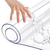 Muka 1.5mm Thick PVC Clear Table Cover Heavy-Duty No Plastic Smell Furniture Top Tablecloth for Night Stand / Dinning Table