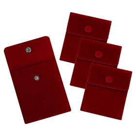 TOPTIE 25 PCS Velvet Jewelry Pouch Bag with Snap Button, Envelope Jewelry Storage Bag