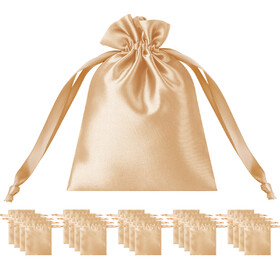 TOPTIE 50 PCS Thick Satin Drawstring Gift Bag for Wedding Party, Silk Jewelry Bag Storage Pouch Bag