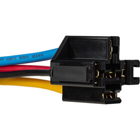 Parts Express 12 VDC 5-Pin Interlocking Relay Socket for Bosch Type Relay with 12 AWG Power/18 AWG Coil 11.5" Leads