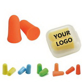 Custom Foam Earplugs In Case, 7/8" H x 1/2" Diameter