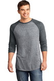 Custom District DT162 Young Mens Microburn 3/4-Sleeve Raglan Tee