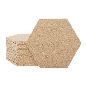 Aspire Hexagon Cork Coasters for Cold Drinks, 4" Reusable Cork Pads Moisture Absorbent