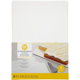 Wilton 2104-554 10 x 14-Inch Rectangular Cake Boards, 6-Piece